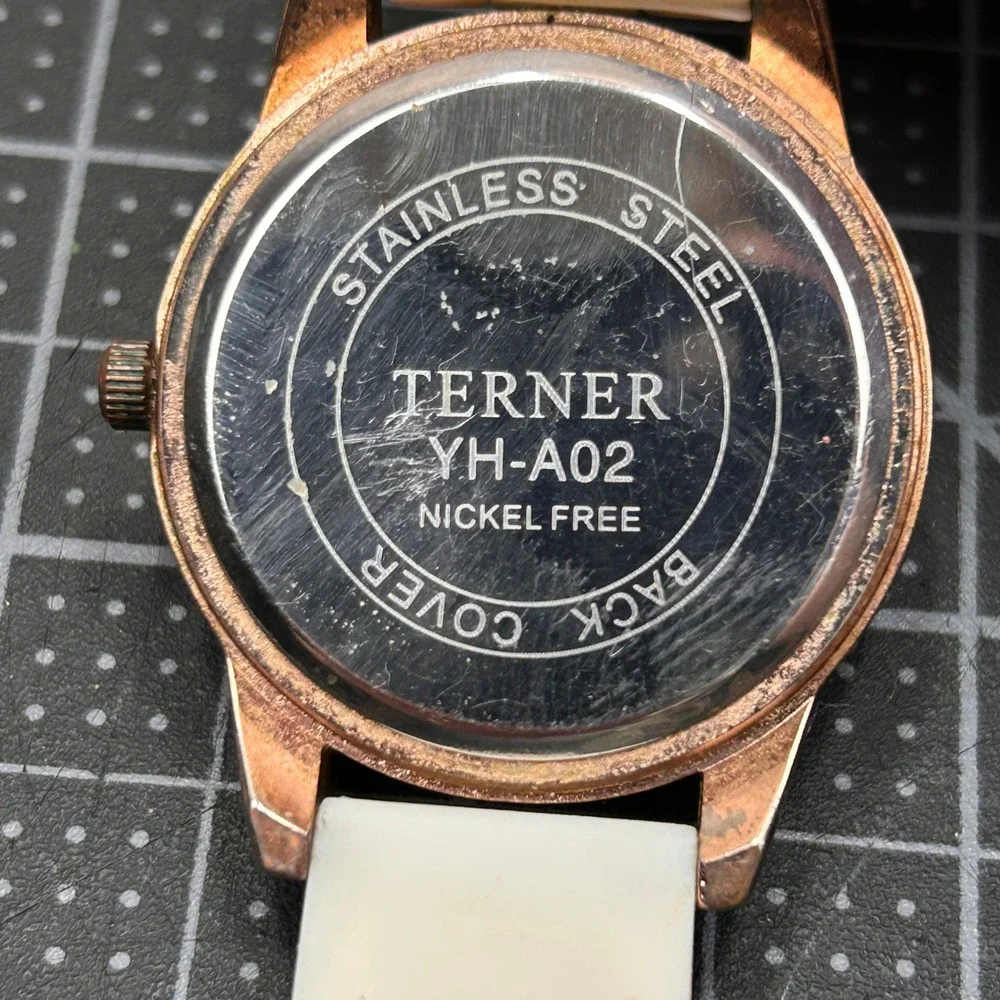 Terner‎ YH-A02 Rose Gold Tone Zebra Print Dial Silicone Strap Quartz Watch